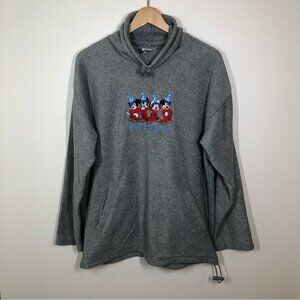 VINTAGE Walt  Disney World Fantasia Sorcerer Mickey Fleece Pullover‎ Large